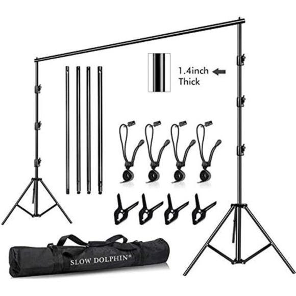 10 x 10Ft Photo Video Studio Heavy Duty Adjustable Muslin Backdrop Stand - Picture 1 of 8